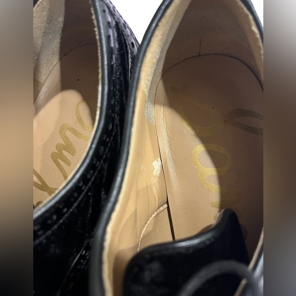 Sam Edelman Lace Up Black Velvet Dahl Oxfords size 7.5 - Picture 6 of 7